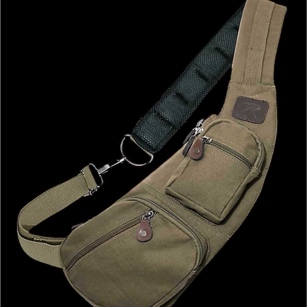 Rothco Vintage Olive Crossbody Bag.